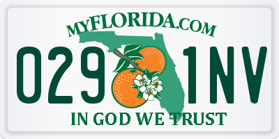 FL license plate 0291NV