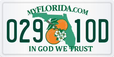 FL license plate 0291OD