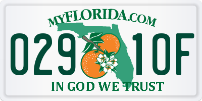 FL license plate 0291OF