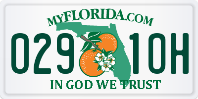 FL license plate 0291OH