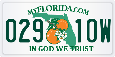 FL license plate 0291OW