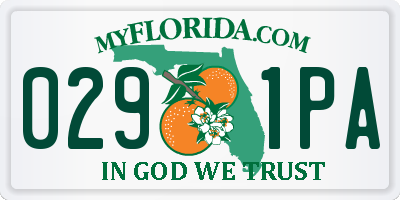 FL license plate 0291PA