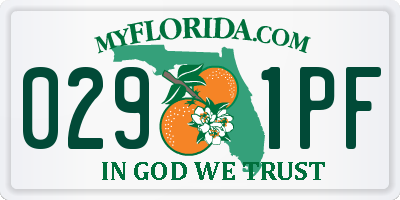 FL license plate 0291PF