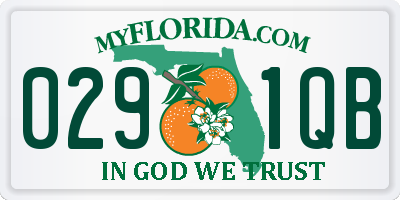FL license plate 0291QB
