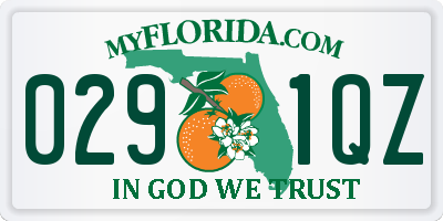 FL license plate 0291QZ