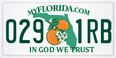FL license plate 0291RB