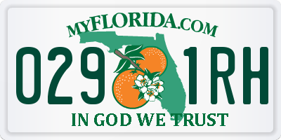 FL license plate 0291RH
