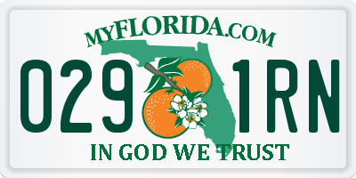 FL license plate 0291RN