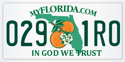 FL license plate 0291RO