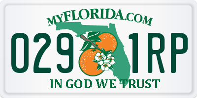 FL license plate 0291RP