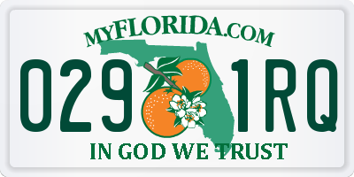 FL license plate 0291RQ