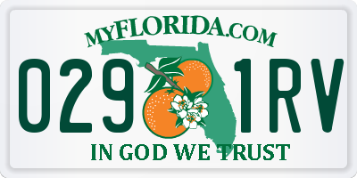 FL license plate 0291RV