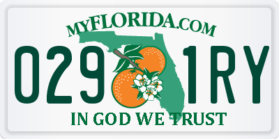 FL license plate 0291RY