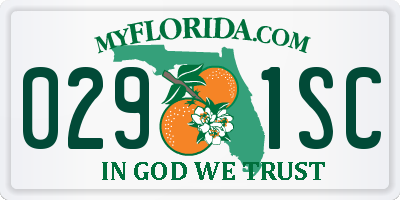 FL license plate 0291SC