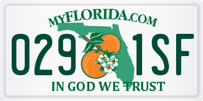 FL license plate 0291SF