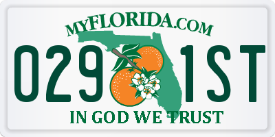 FL license plate 0291ST