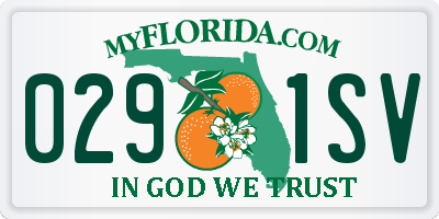 FL license plate 0291SV