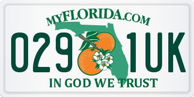 FL license plate 0291UK