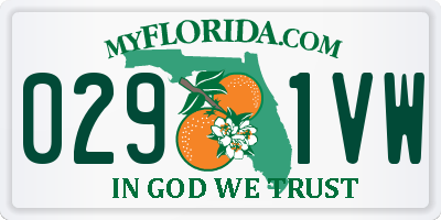 FL license plate 0291VW