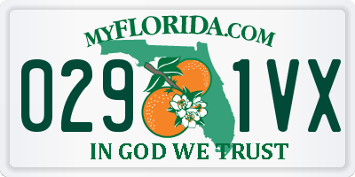 FL license plate 0291VX