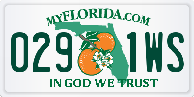 FL license plate 0291WS