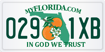 FL license plate 0291XB