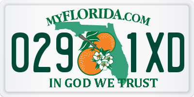 FL license plate 0291XD