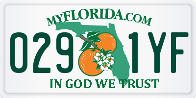 FL license plate 0291YF