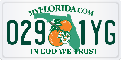 FL license plate 0291YG