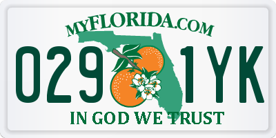 FL license plate 0291YK