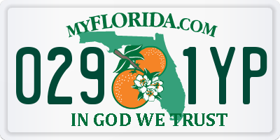 FL license plate 0291YP