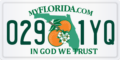 FL license plate 0291YQ