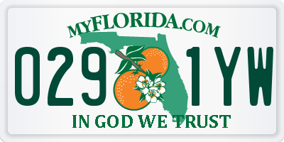 FL license plate 0291YW