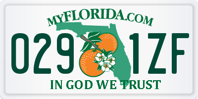 FL license plate 0291ZF
