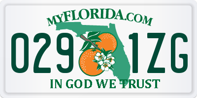 FL license plate 0291ZG