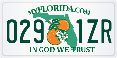 FL license plate 0291ZR