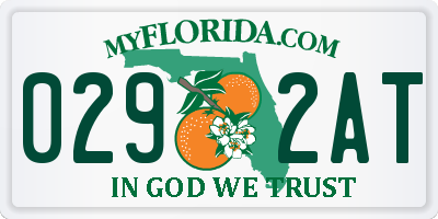 FL license plate 0292AT