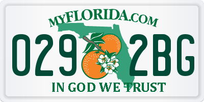 FL license plate 0292BG