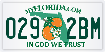 FL license plate 0292BM