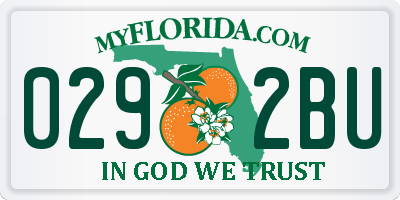 FL license plate 0292BU
