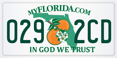 FL license plate 0292CD