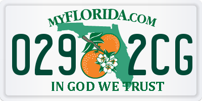 FL license plate 0292CG