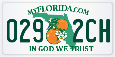 FL license plate 0292CH