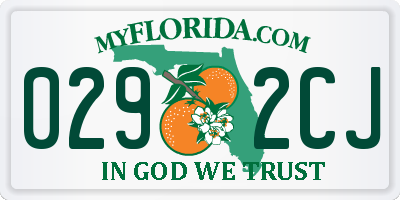 FL license plate 0292CJ