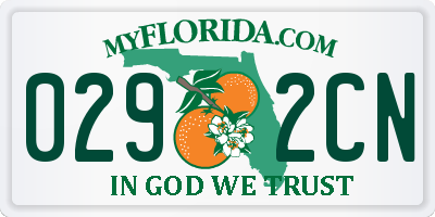FL license plate 0292CN