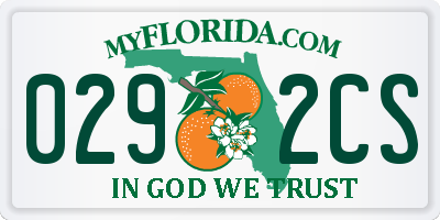FL license plate 0292CS
