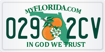 FL license plate 0292CV