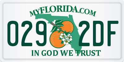 FL license plate 0292DF