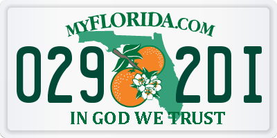 FL license plate 0292DI