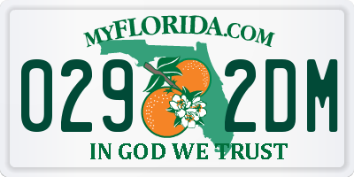FL license plate 0292DM